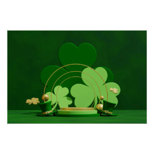 SlipperyJoe's Saint Patrick's Day three-leaf clove Poster