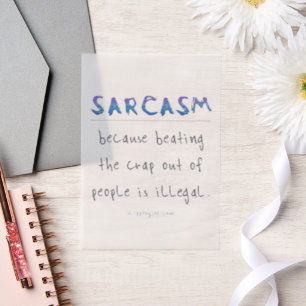 SlipperyJoe's sarcasm polished metal illusion high Vellum Invitations