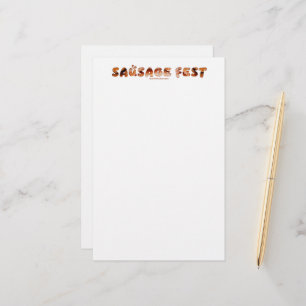 SlipperyJoe's sausage fest words long meat juicy t Stationery