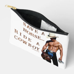 SlipperyJoe's Save a horse Ride A Cowboy hat muscu Accessory Pouch