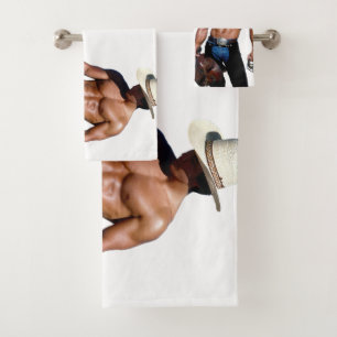 SlipperyJoe's Save a horse Ride A Cowboy hat muscu Bath Towel Set