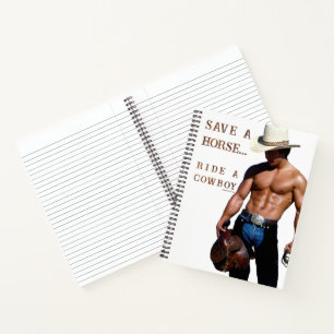 SlipperyJoe's Save a horse Ride A Cowboy hat muscu Notebook