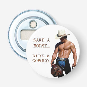 SlipperyJoe's save horse ride straw cowboy hat mus Bottle Opener