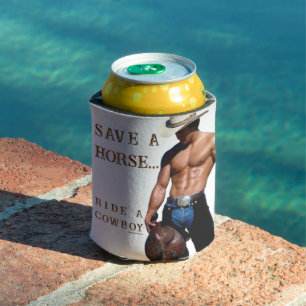 SlipperyJoe's save horse ride straw cowboy hat mus Can Cooler