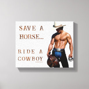 SlipperyJoe's save horse ride straw cowboy hat mus Canvas Print