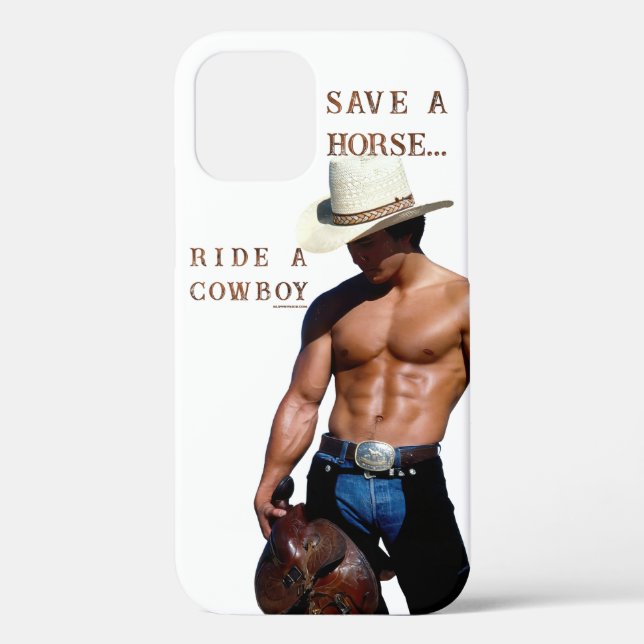 SlipperyJoe's save horse ride straw cowboy hat mus Case-Mate iPhone Case (Back)