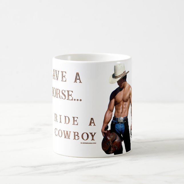 SlipperyJoe's save horse ride straw cowboy hat mus Coffee Mug (Center)