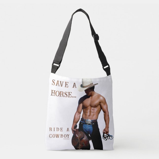 SlipperyJoe's save horse ride straw cowboy hat mus Crossbody Bag (Front)