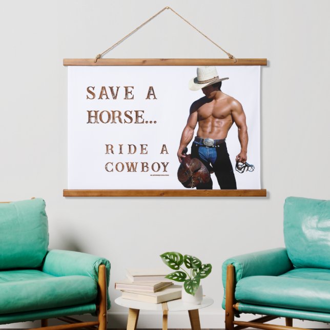 SlipperyJoe's save horse ride straw cowboy hat mus Hanging Tapestry (Living Room)