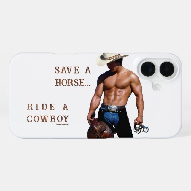 SlipperyJoe's save horse ride straw cowboy hat mus iPhone Case (Back Horizontal)