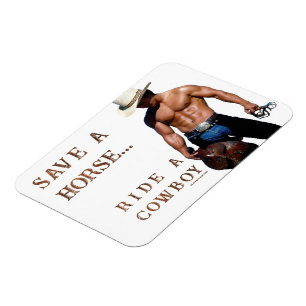SlipperyJoe's save horse ride straw cowboy hat mus Magnet