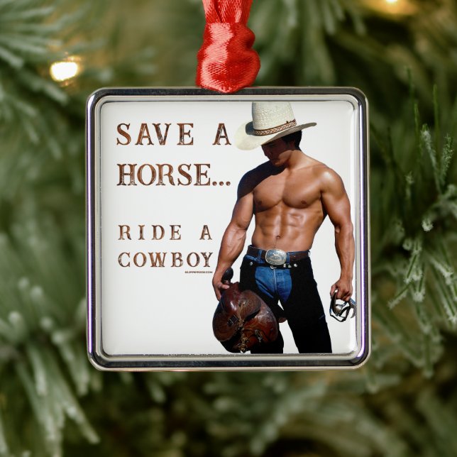 SlipperyJoe's save horse ride straw cowboy hat mus Metal Tree Decoration (Tree)
