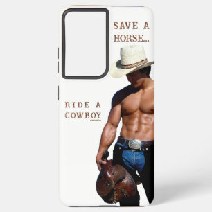 SlipperyJoe's save horse ride straw cowboy hat mus Samsung Galaxy Case