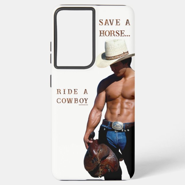 SlipperyJoe's save horse ride straw cowboy hat mus Samsung Galaxy S21 Ultra Case (Back)
