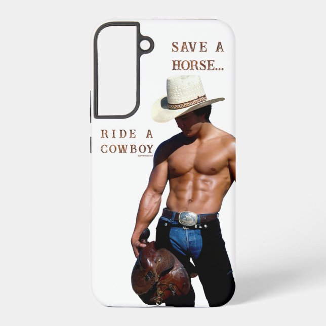 SlipperyJoe's save horse ride straw cowboy hat mus Samsung Galaxy S22+ Case (Back)