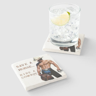 SlipperyJoe's save horse ride straw cowboy hat mus Stone Coaster