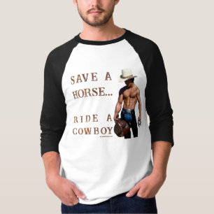 SlipperyJoe's save horse ride straw cowboy hat mus T-Shirt