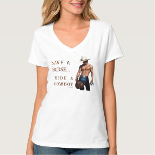 SlipperyJoe's save horse ride straw cowboy hat mus T-Shirt