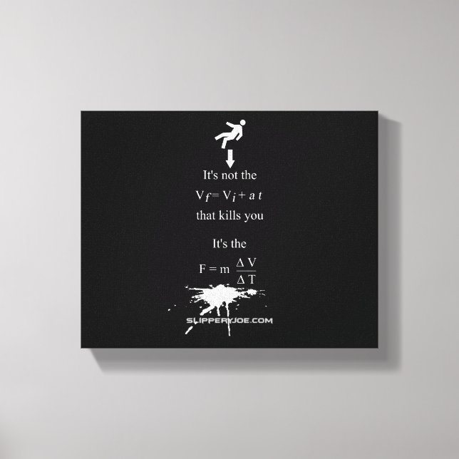 SlipperyJoe's Science math splatter stickman equat Canvas Print (Front)