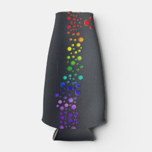 SlipperyJoe's scribbled love word rainbow gradient Bottle Cooler