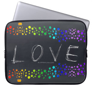 SlipperyJoe's scribbled love word rainbow gradient Laptop Sleeve