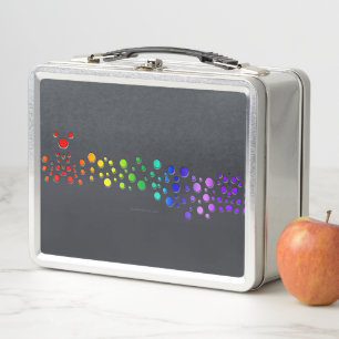 SlipperyJoe's scribbled love word rainbow gradient Metal Lunch Box
