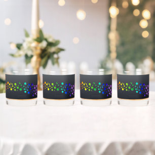 SlipperyJoe's scribbled love word rainbow gradient Whiskey Glass