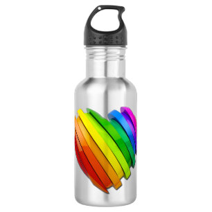 SlipperyJoe's sculptural three‑dimensional heart b 532 Ml Water Bottle