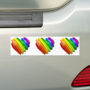SlipperyJoe's sculptural three‑dimensional heart b Bumper Sticker