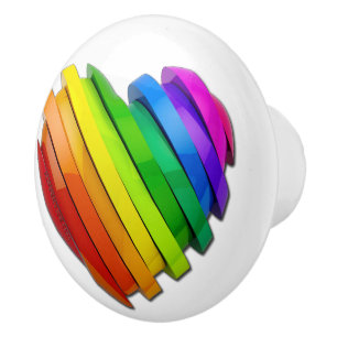 SlipperyJoe's sculptural three‑dimensional heart b Ceramic Knob