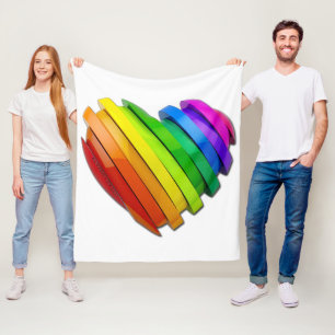 SlipperyJoe's sculptural three‑dimensional heart b Fleece Blanket