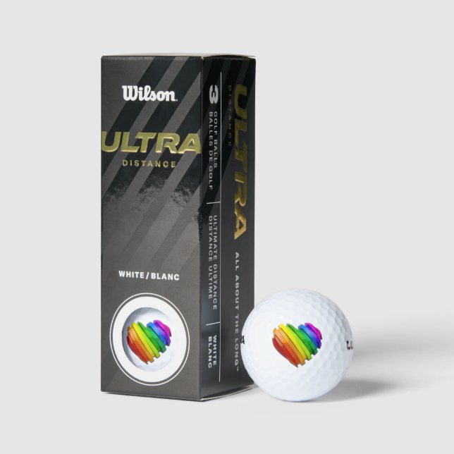 SlipperyJoe's sculptural three‑dimensional heart b Golf Balls (Packaging)