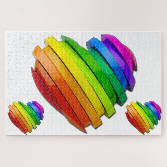 SlipperyJoe's sculptural three‑dimensional heart b Jigsaw Puzzle (Horizontal)
