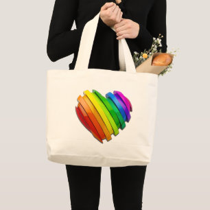 SlipperyJoe's sculptural three‑dimensional heart b Large Tote Bag