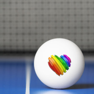 SlipperyJoe's sculptural three‑dimensional heart b Ping Pong Ball