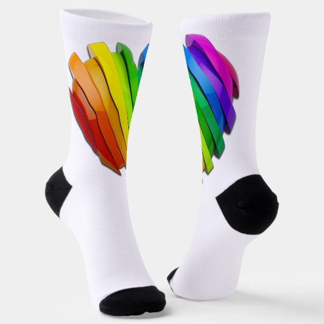SlipperyJoe's sculptural three‑dimensional heart b Socks (Angled)