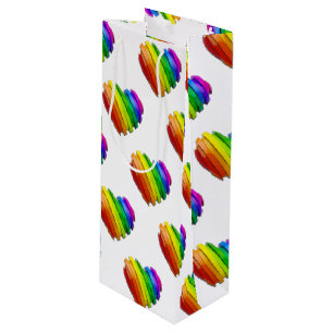 SlipperyJoe's sculptural three‑dimensional heart b Wine Gift Bag