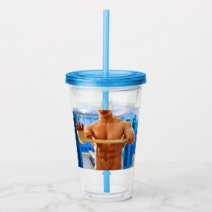 SlipperyJoe's shirtless muscular man abs chest sho Acrylic Tumbler