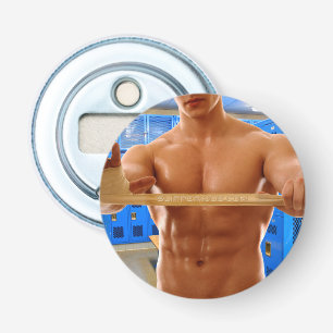 SlipperyJoe's shirtless muscular man abs chest sho Bottle Opener