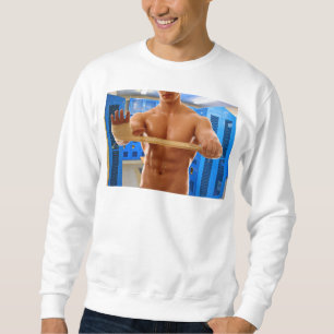 SlipperyJoe's shirtless muscular man abs chest sho Sweatshirt