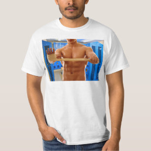 SlipperyJoe's shirtless muscular man abs chest sho T-Shirt