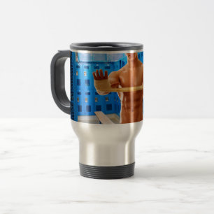 SlipperyJoe's shirtless muscular man abs chest sho Travel Mug