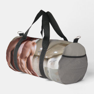 SlipperyJoe's shirtless muscular man torso sixpack Duffle Bag