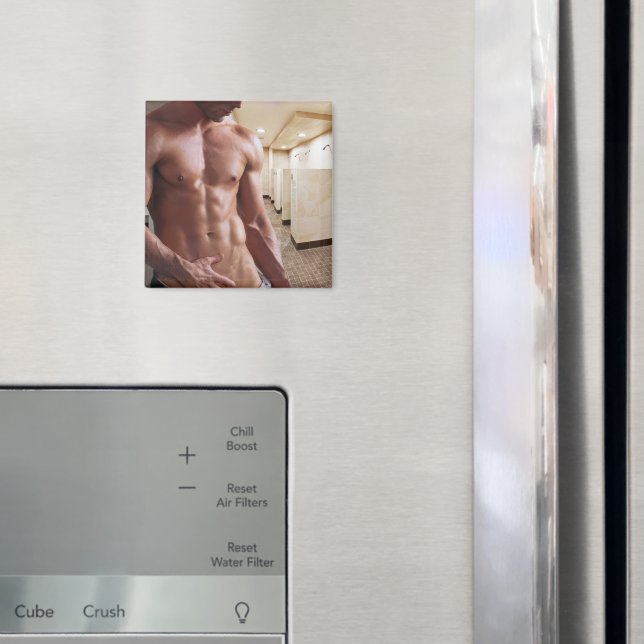 SlipperyJoe's shirtless muscular man torso sixpack Magnet (In Situ (Fridge))