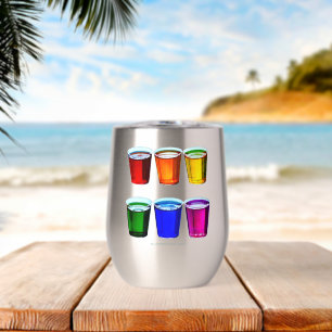 SlipperyJoe's shot glasses six cups arranged horiz