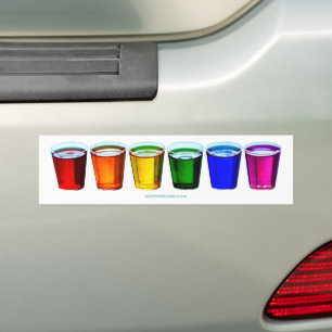SlipperyJoe's shot glasses six cups arranged horiz Bumper Sticker