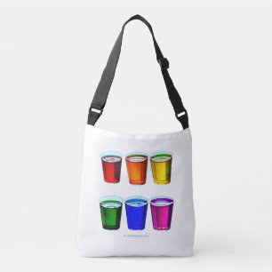 SlipperyJoe's shot glasses six cups arranged horiz Crossbody Bag