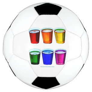SlipperyJoe's shot glasses six cups arranged horiz Football