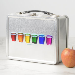 SlipperyJoe's shot glasses six cups arranged horiz Metal Lunch Box
