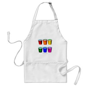 SlipperyJoe's shot glasses six cups arranged horiz Standard Apron